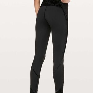 Lululemon Black Velvet Stripe Performance Leggings